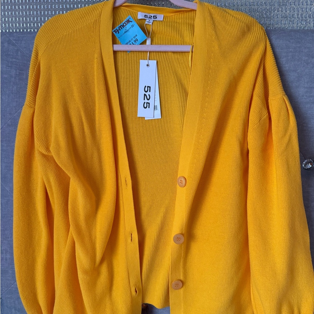 525 America Women's Bright Yellow Cardigan